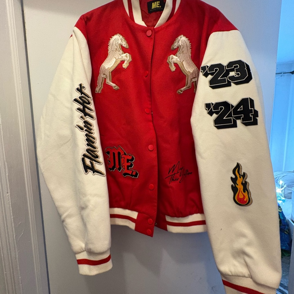 Limited Edition Megan Thee x Flamin' Hot Cheetos Varsity Jacket by Melody Ehsani